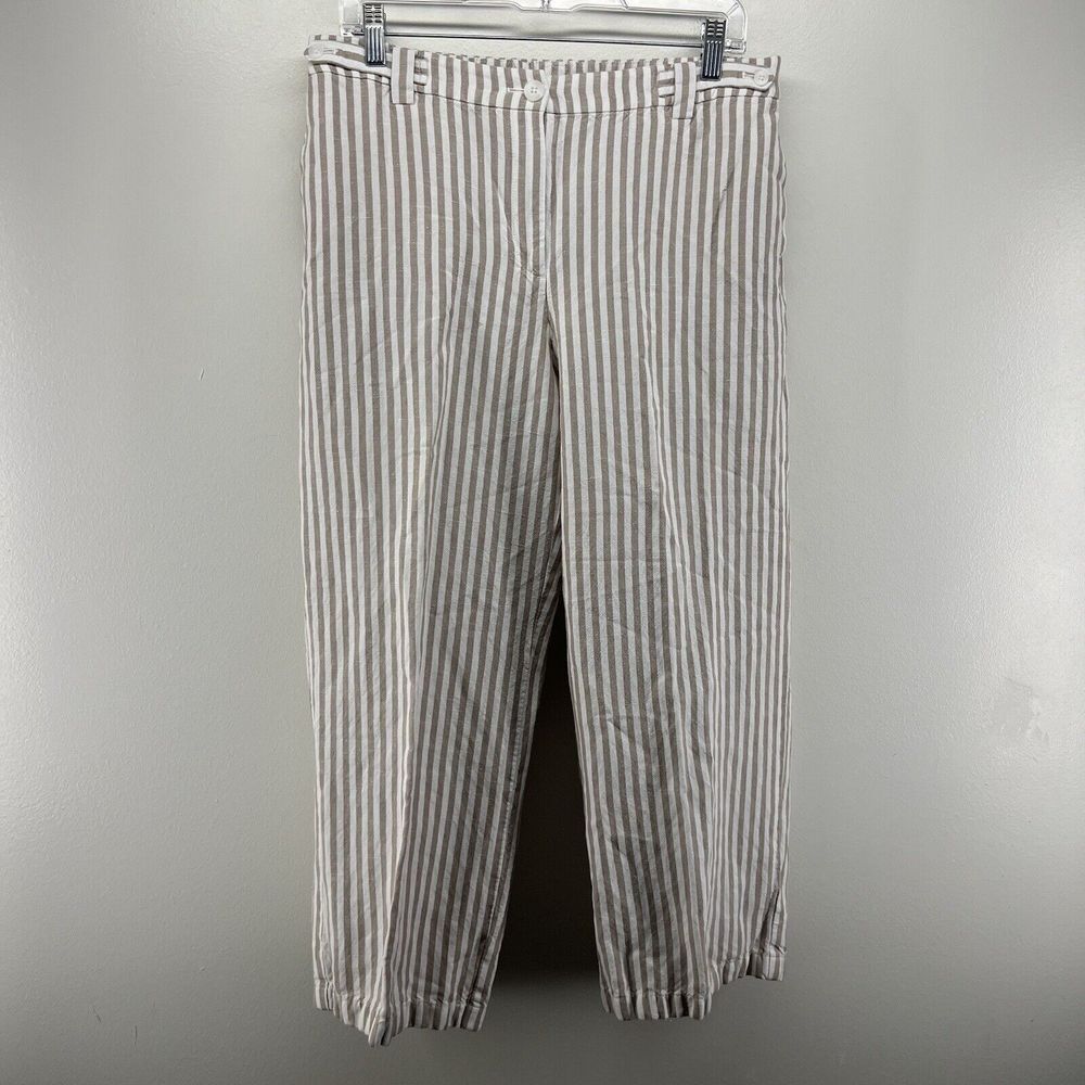 J. Jill Striped Capris in Gray and White